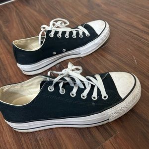 platform low top black converse